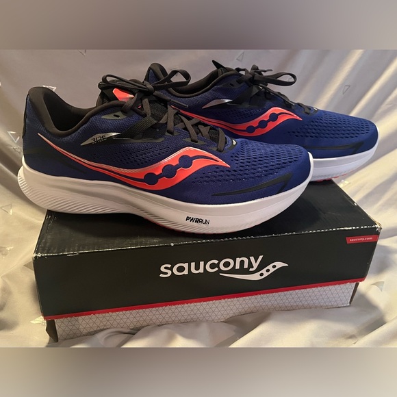 Mens Saucony Ride 15 Athletic Shoes Size 11.5 Wide Blue - Picture 2 of 10